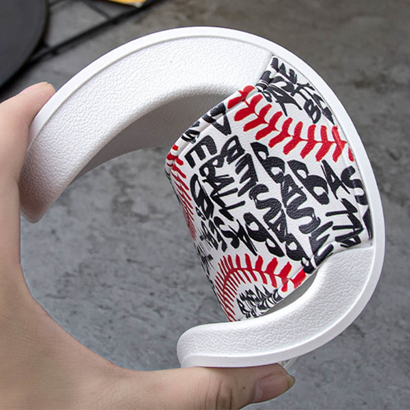 Plusock Plus Size Baseball Pattern Slides(2 Pairs) - image 7