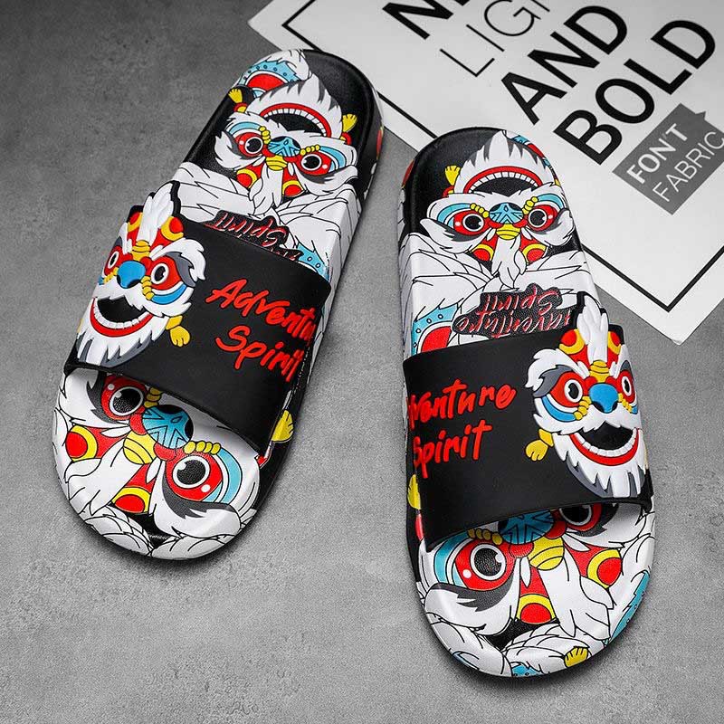 Plusock Plus Size Lion Slides(2 Pairs) - Black - 2XL - image 13