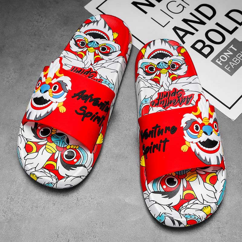 Plusock Plus Size Lion Slides(2 Pairs) - Red - 2XL - image 12