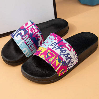 Plusock Plus Size Graffiti Slides(2 Pairs) - Black - 3XL - image 6