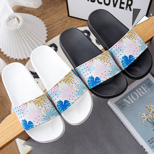 Plusock Plus Size Leaves Slides(2 Pairs) - Multicolor - 3XL - image 0