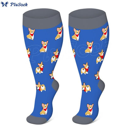 2XL-4XL Plus Size Color Pattern Compression Socks - image 7