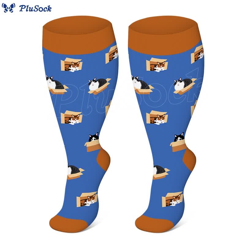 2XL-4XL Plus Size Color Pattern Compression Socks - image 6