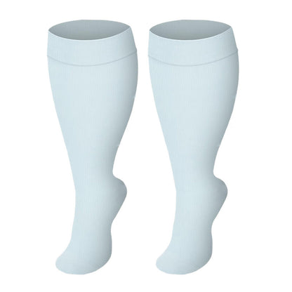 Plusock Plus Size Solid Color Compression Socks - Light Blue - 4XL - image 6