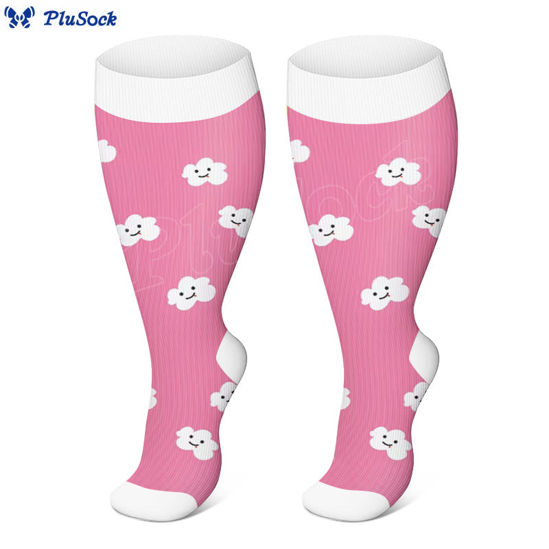 Plus Size Smiley Cloud Compression Socks(3 Pairs)
