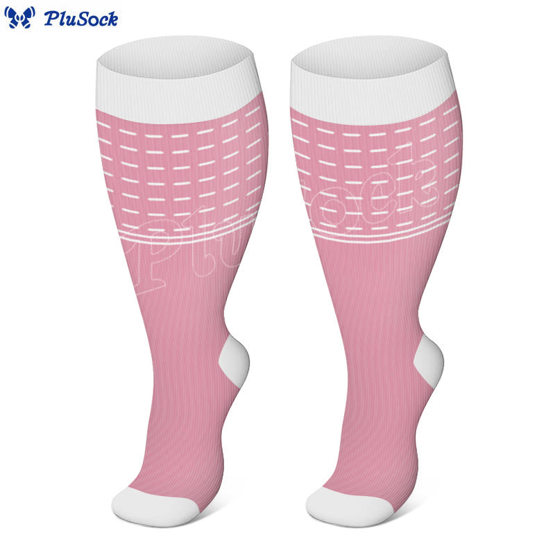 Plusock Plus Size Line Compression Socks - Pink - 3XL - image 0