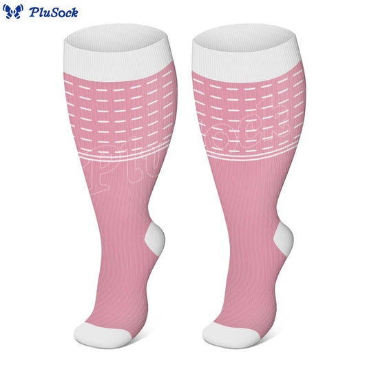 Plusock Plus Size Line Compression Socks - Pink - 3XL - image 0