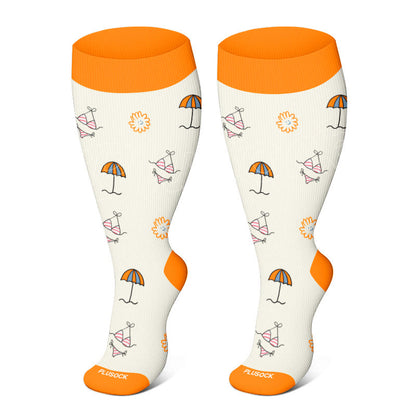 Plusock Plus Size Summer Elements Compression Socks - Yellow - 3XL - image 4
