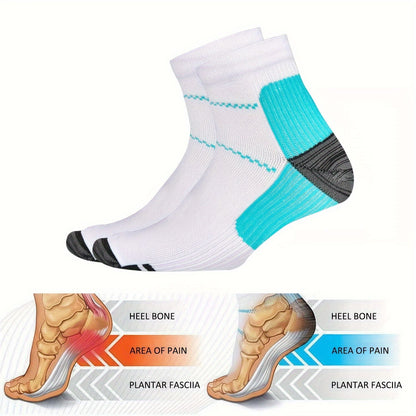 Plusock Elastic Sports Blue Ankle Compression Socks(7 Pairs) - image 2
