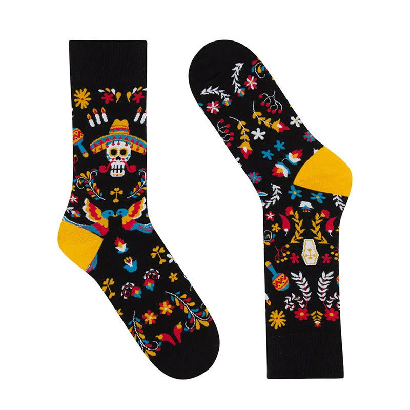 Plus Size Dancing Skeleton Crew Socks(4 Pairs)