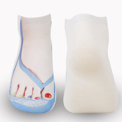 Plus Size 3D Flip Flops Ankle Socks(3 Pairs)