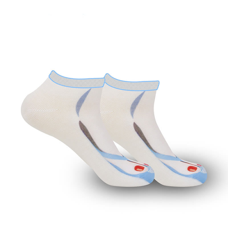 Plus Size 3D Flip Flops Ankle Socks(3 Pairs)