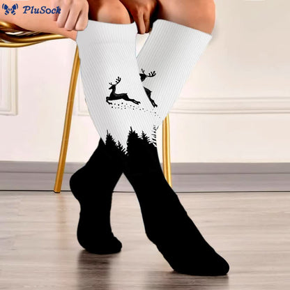 Plus Size Elk Compression Socks