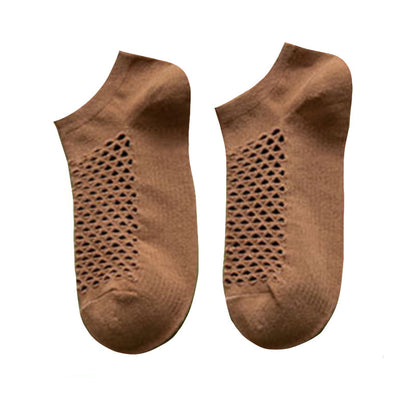 Plus Size Mesh Solid Color Soft Ankle Socks(10 Pairs)