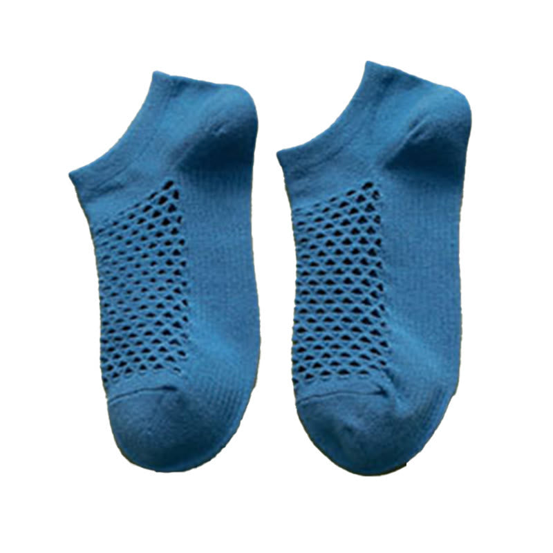 Plus Size Mesh Solid Color Soft Ankle Socks(10 Pairs)