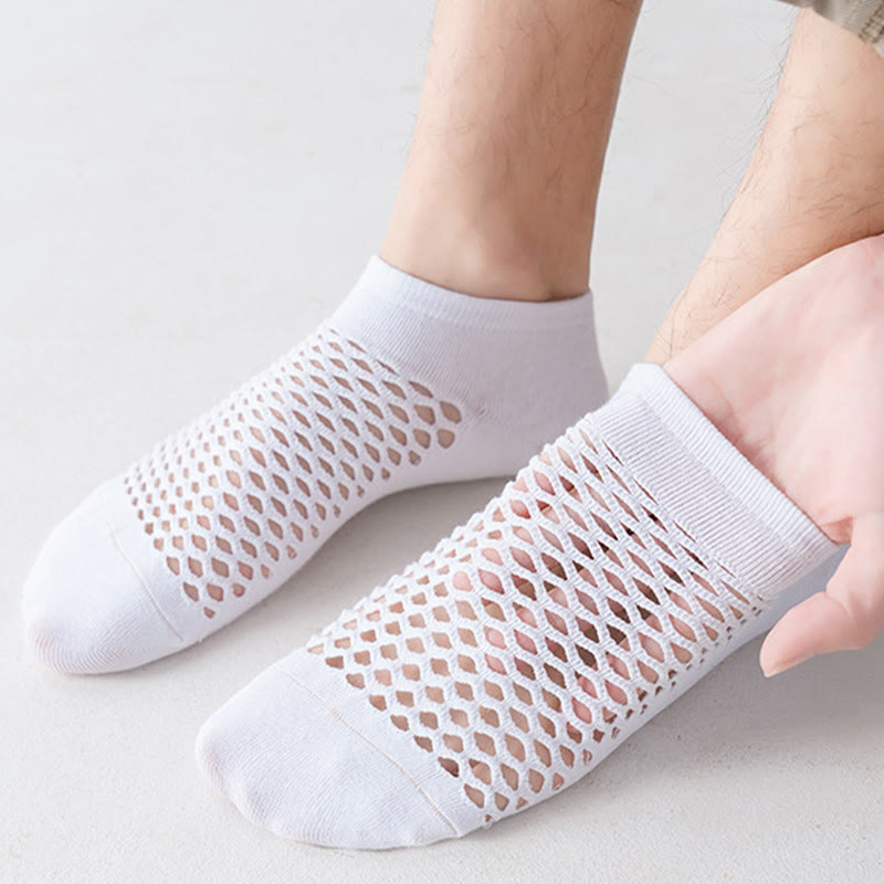 Plus Size Mesh Solid Color Soft Ankle Socks(10 Pairs)