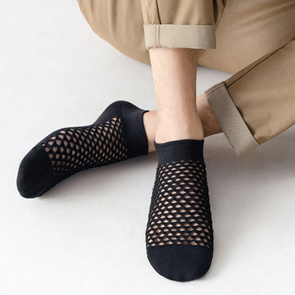 Plus Size Mesh Solid Color Soft Ankle Socks(10 Pairs)