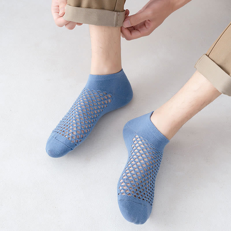 Plus Size Mesh Solid Color Soft Ankle Socks(10 Pairs)
