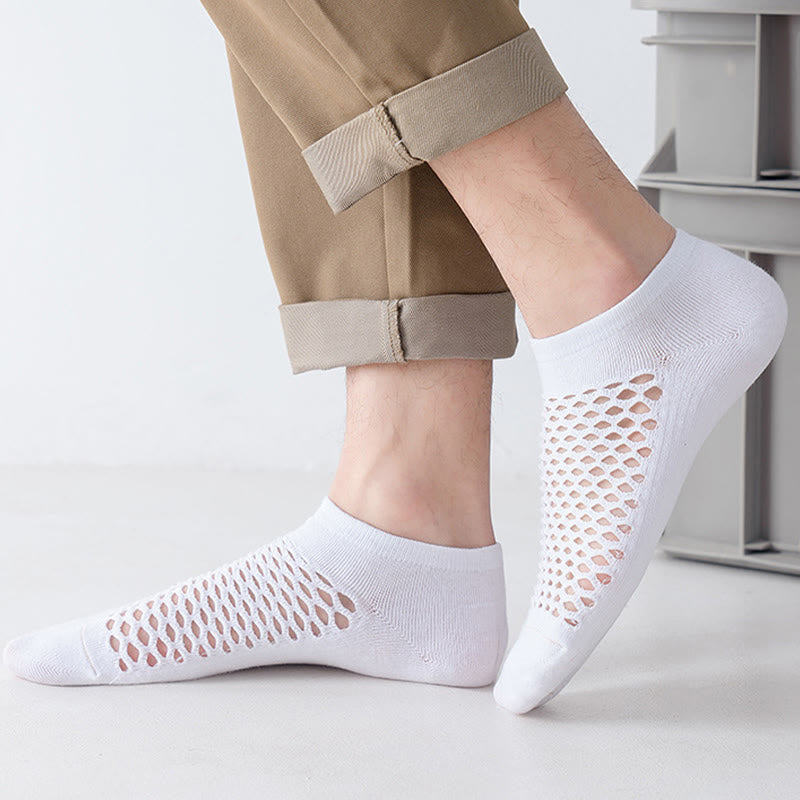 Plus Size Mesh Solid Color Soft Ankle Socks(10 Pairs)