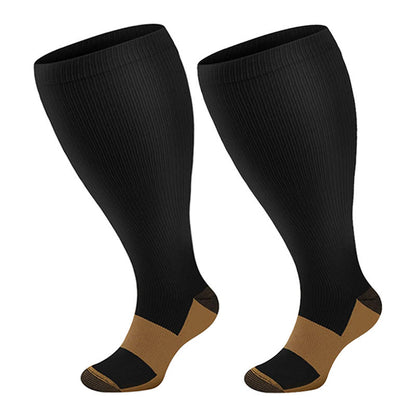 Plusock Plus Size Black Brown Compression Socks - image 1