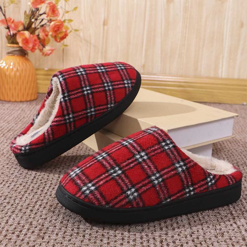 Plus Size Striped Plaid Slippers