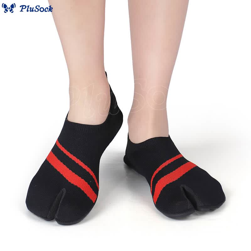 Plus Size Split Toe Stripe Slipper Socks - image 4