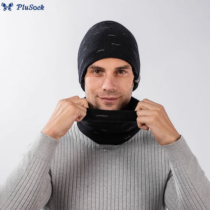 Solid Color Simple Knit Beanie Scarf 2 In 1 Set