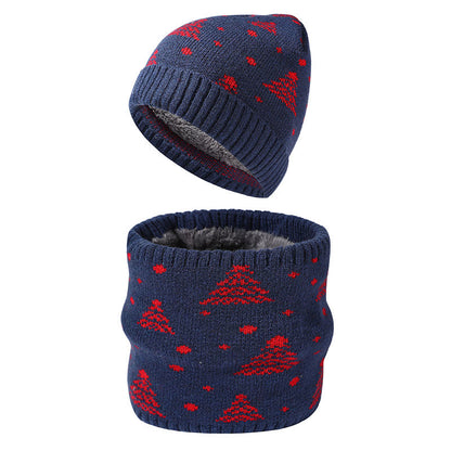 Winter Christmas Tree Beanie Scarf 2 In 1 Set