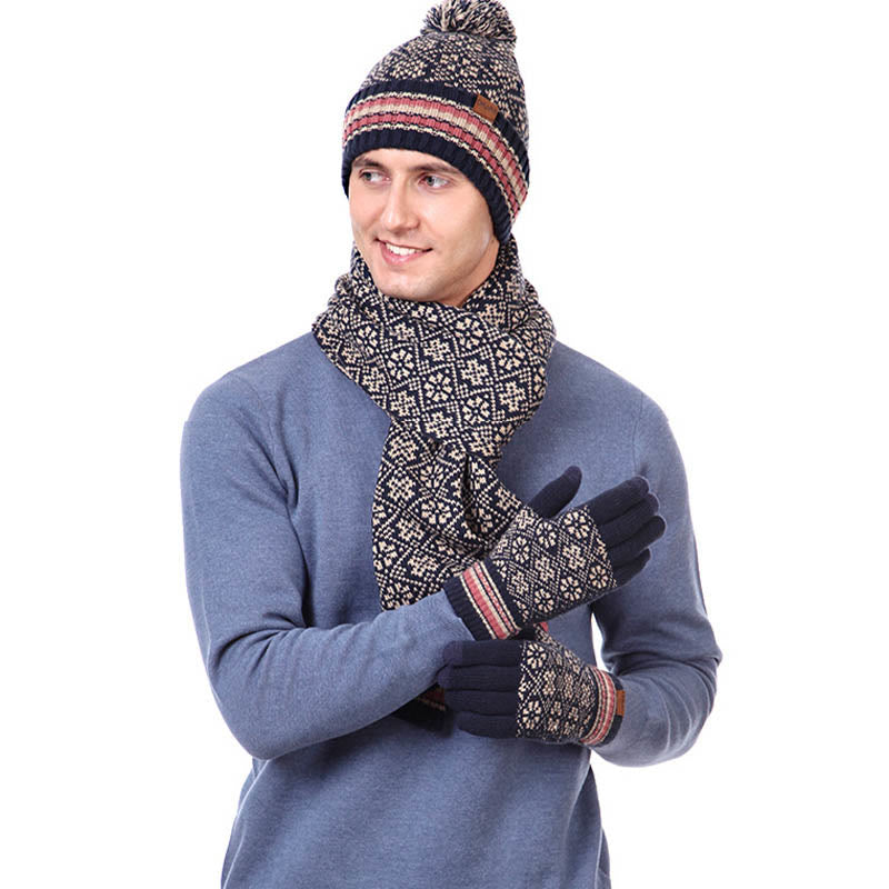 Touch Screen Gloves Beanie Scarf 3 In 1 Set