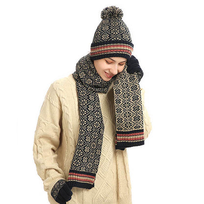 Touch Screen Gloves Beanie Scarf 3 In 1 Set