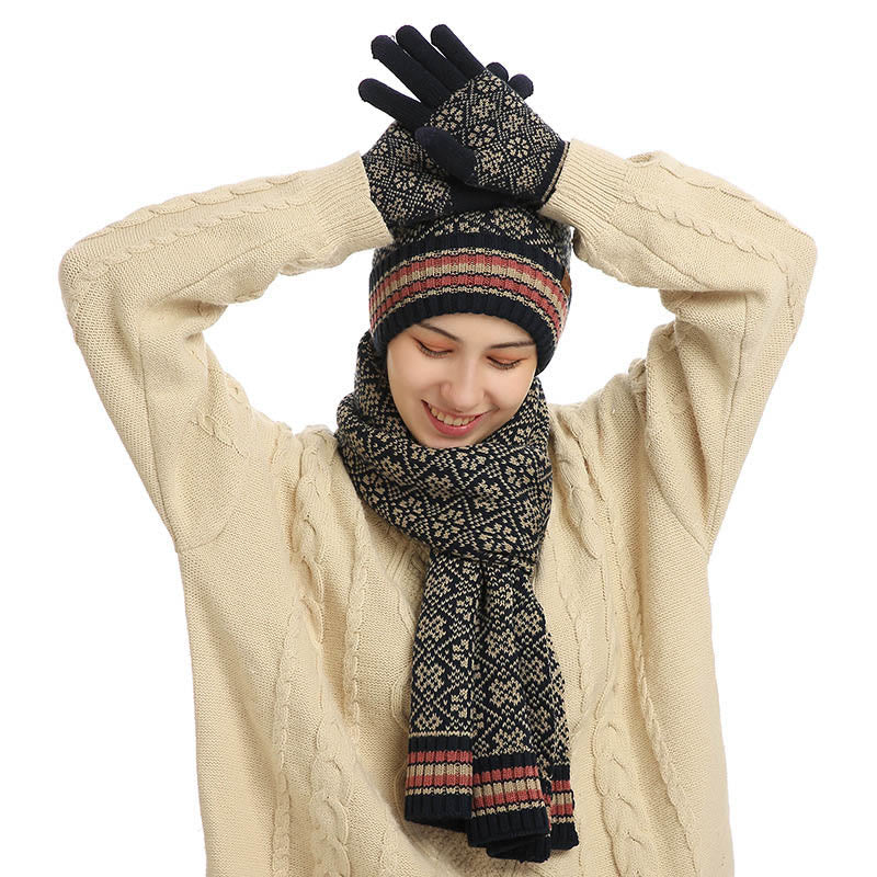Touch Screen Gloves Beanie Scarf 3 In 1 Set