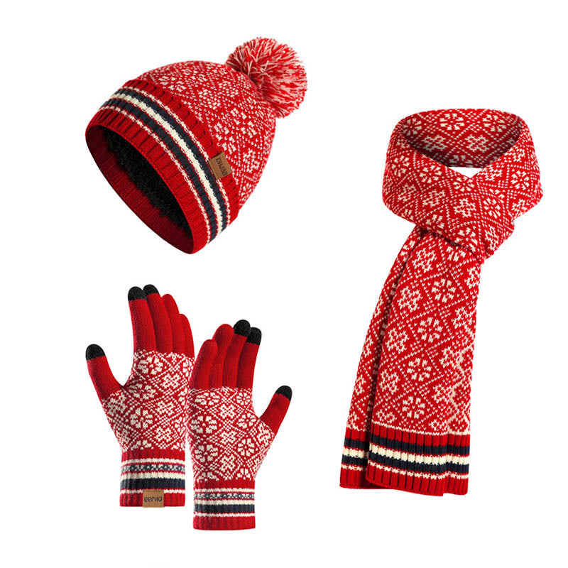 Touch Screen Gloves Beanie Scarf 3 In 1 Set
