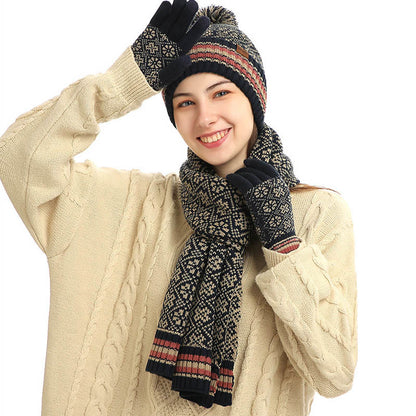 Touch Screen Gloves Beanie Scarf 3 In 1 Set