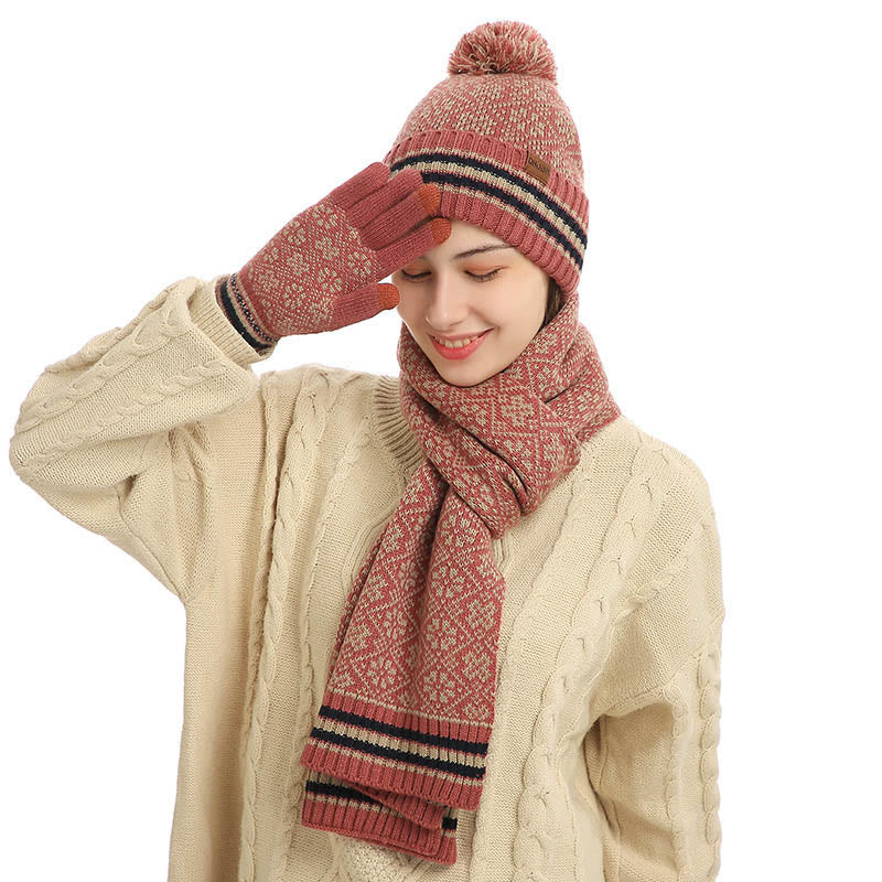 Touch Screen Gloves Beanie Scarf 3 In 1 Set