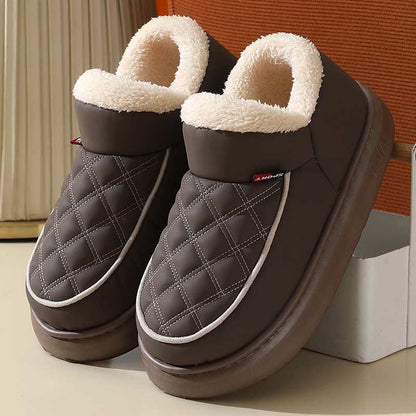 Plusock Plus Size Grid Slippers - Coffee - US 8-9 - image 15