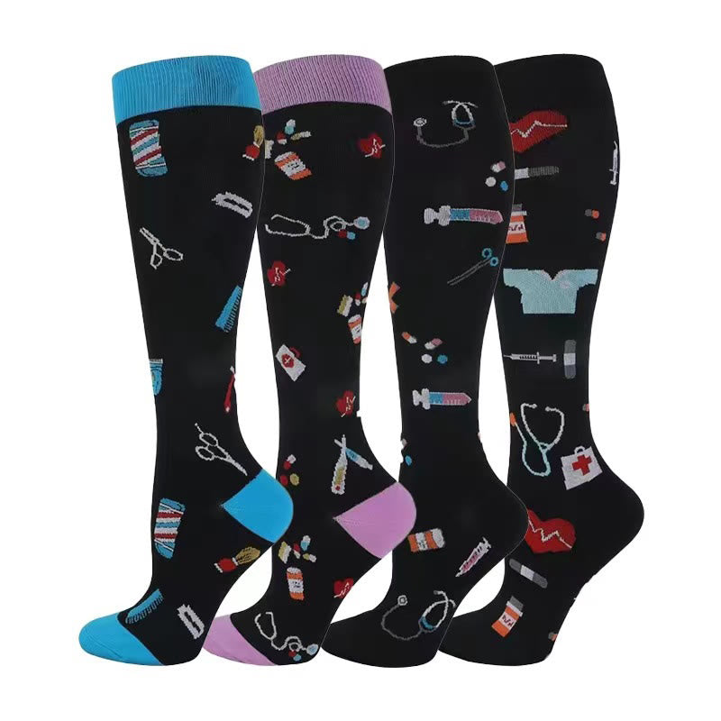 Plusock Medical Supplies Compression Socks(4 Pairs) - Multicolor - S/M - image 0