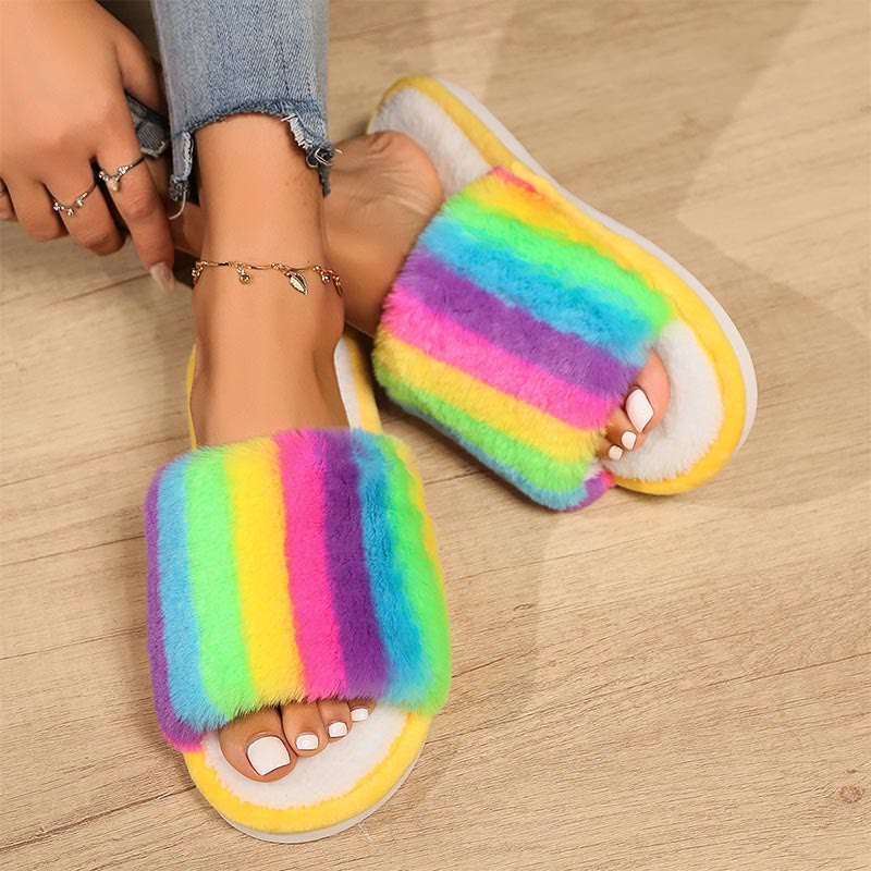 Plusock Plus Size Rainbow Slippers