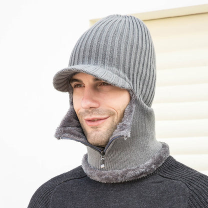Plusock Zipper Beanie Hat Neck Warmer