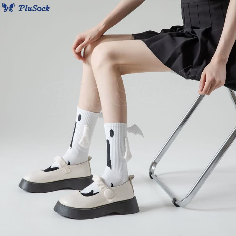 Plus Size Ghost Magnetic Attraction Quarter Socks(2 Pairs)