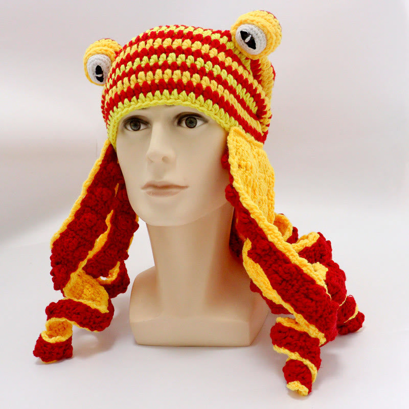 Plusock Plus Size Colorful Octopus Tentacle Beanie - Yellow - One Size - Hat - image 18