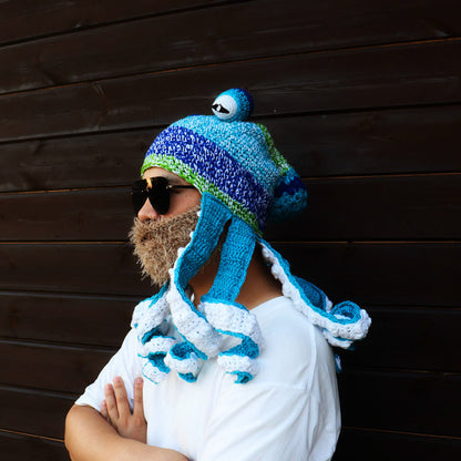 Plusock Plus Size Colorful Octopus Tentacle Beanie - image 7