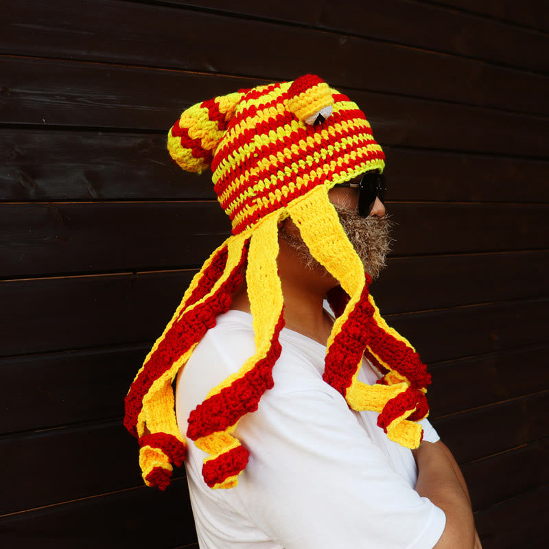 Plusock Plus Size Colorful Octopus Tentacle Beanie - image 6
