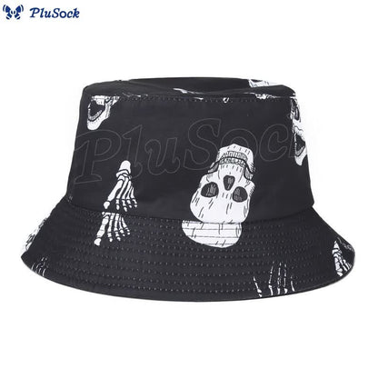 Plusock Plus Size Skull Bat Bucket Hat