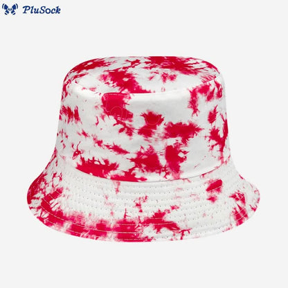 Plusock Plus Size Red Tie Dye Bucket Hat