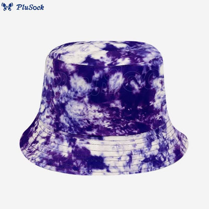 Plusock Plus Size Blue Purple Tie Dye Bucket Hat