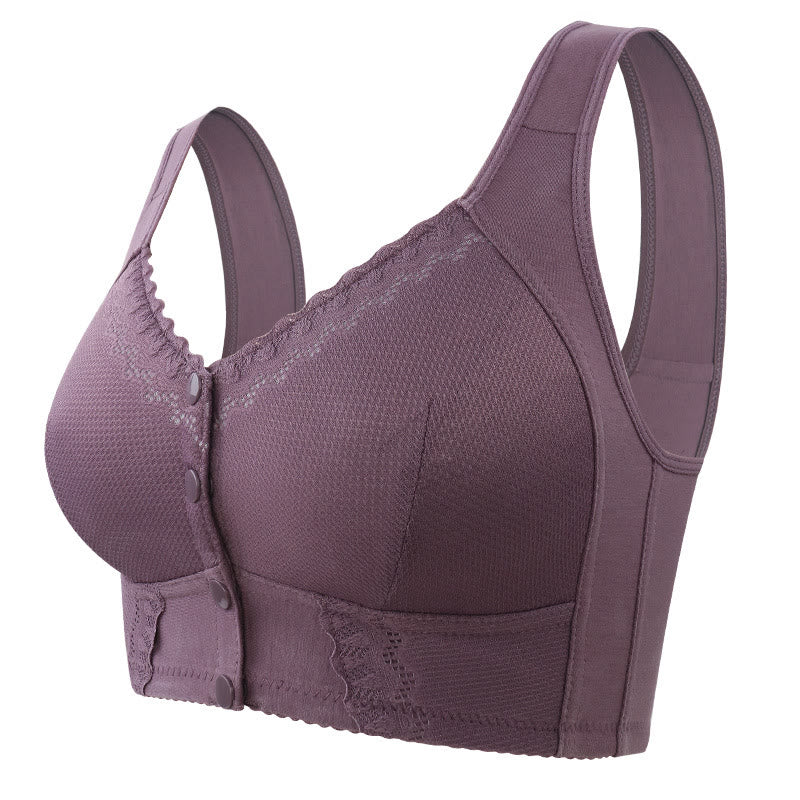 Plusock Lace Solid Color Wireless Bra - Purple - 58 - F - image 3