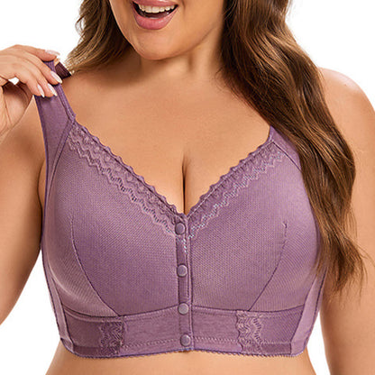 Plusock Lace Solid Color Wireless Bra - image 2