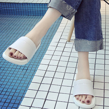 Plus Size Non Slip Solid Color Slides