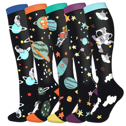 Plusock Astronaut Compression Socks(5 Pairs) - Multicolor - S/M - image 0