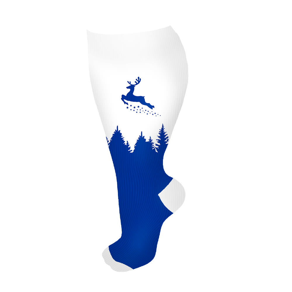 Plusock Plus Size Elk Compression Socks - Blue - 2XL - image 3